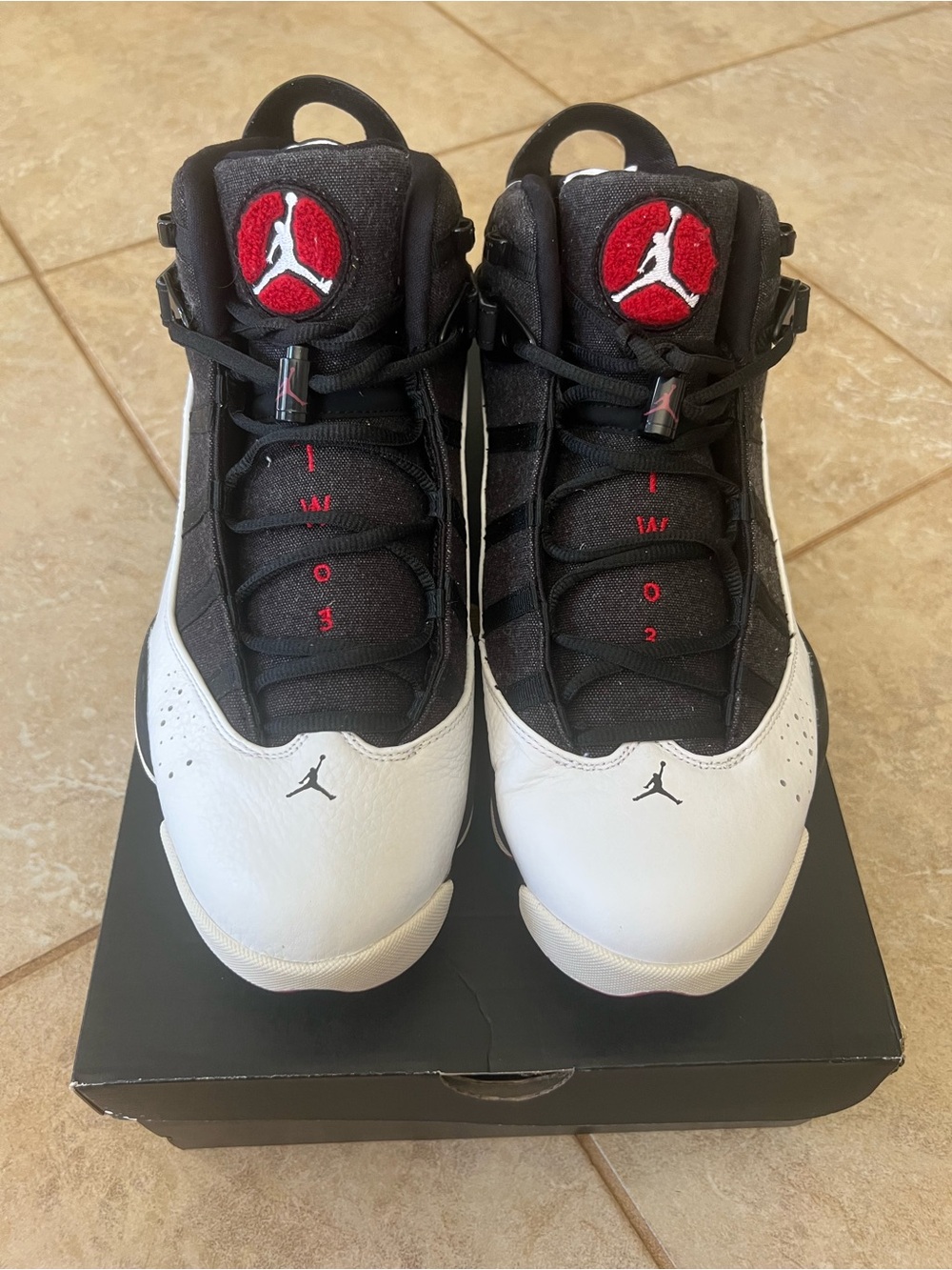 Jordan 6 Ring Shoes - White/Black/Gym Red